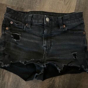 American Eagle black denim shorts